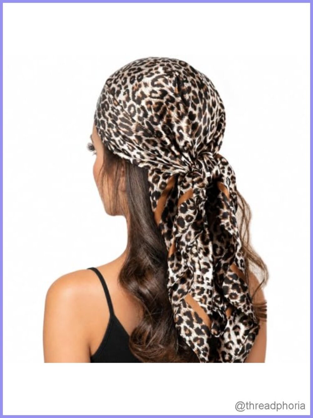Silk Feel Bandana Head Scarf for Women Leopard Print 35x35
